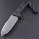 Microtech Knives Currahee T/E Fixed Knife (4.48in Stonewashed Plain ELMAX) 103-10 - Front