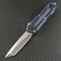 Microtech Knives Custom Gray Scarab T/E Automatic OTF D/A Knife (3.44in Stonewashed Plain ELMAX) MTC-0043 - Front