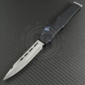 Microtech Knives Custom Halo V Spear Point Automatic OTF S/A Knife (4.25in Mirror Polished Plain ELMAX) MTC-0042 - Front