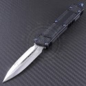 Microtech Knives Custom Scarab D/E Automatic OTF D/A Knife (3.44in Mirror Polished Plain ELMAX) MTC-0049 - Front