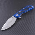Microtech Knives DOC S/E Flipper Knife (3.875in Satin Part Serr ELMAX) 153-5BL - Front