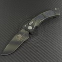 Microtech Knives Green Camo Amphibian S/E Automatic Folder S/A Knife (3.25in Color Coated Plain) VNT-0143 - Front