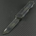 Microtech Knives Green Camo Scarab S/E Automatic OTF D/A Knife (3.44in Color Coated Plain ELMAX) 176-1GC - Front