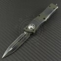 Microtech Knives Green Camo Troodon D/E Automatic OTF D/A Knife (3.1in Color Coated Plain ELMAX) 138-1GC - Front