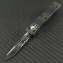 Microtech Knives Green Camo UTX-70 S/E Automatic OTF D/A Knife (2.41in Color Coated Part Serr ELMAX) 148-2GC - Front