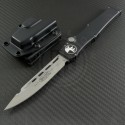 Microtech Knives Halo V S/E Automatic OTF S/A Knife (4.6in Satin Plain ELMAX) CMT-0002 - Front