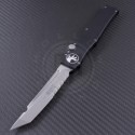 Microtech Knives Halo V T/E Automatic OTF S/A Knife (4.6in Stonewashed Part Serr ELMAX) 150-11 - Front
