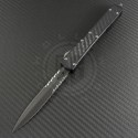 Microtech Knives Makora II D/E Automatic OTF D/A Knife (4.4in Black Part Serr S30-V) VNT-0145 - Front