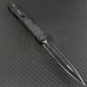 Microtech Knives Makora II D/E Automatic OTF D/A Knife (4.4in Black Plain ELMAX) 106-1T - Back