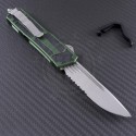 Microtech Knives OD Green Navy Scarab S/E Automatic OTF D/A Knife (3.44in Satin Plain ELMAX) 182-5OD - Back