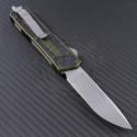 Microtech Knives OD Green Scarab S/E Automatic OTF D/A Knife (3.44in Satin Plain ELMAX) 178-4OD - Back