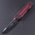 Microtech Knives Red Scarab T/E Automatic OTF D/A Knife (3.44in Color Coated Plain ELMAX) 179-1RD - Front