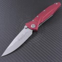 Microtech Knives Red Socom Delta S/E Folder Knife (4in Stonewashed Plain ELMAX) A159-10RD - Front