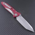 Microtech Knives Red Socom Delta T/E Folder Knife (4in Stonewashed Plain ELMAX) A163-10RD - Back