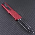 Microtech Knives Red Troodon D/E Automatic OTF D/A Knife (3.1in Black Part Serr ELMAX) 138-2RD - Back