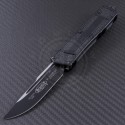 Microtech Knives Scarab S/E Automatic OTF D/A Knife (3.44in Black Plain ELMAX) 178-1T - Front
