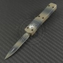 Microtech Knives Tan Camo UTX-70 D/E Automatic OTF D/A Knife (2.41in Color Coated Plain ELMAX) 147-1TC - Front