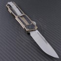 Microtech Knives Tan Scarab S/E Automatic OTF D/A Knife (3.44in Satin Plain ELMAX) 178-4TA - Back