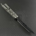Microtech Knives Titanium Tachyon II T/E Butterfly Knife (4.5in Black Plain 154-CM) CMT-0001 - Back