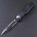 Microtech Knives Troodon D/E Automatic OTF D/A Knife (3.1in Black Part Serr ELMAX) 138-2T - Front