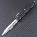 Microtech Knives Ultratech D/E Automatic OTF D/A Knife (3.44in Satin Part Serr ELMAX) 122-5-TRI - Front