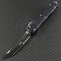 Microtech Knives Ultratech T/E Automatic OTF D/A Knife (3.44in Black Part Serr ELMAX) 123-2 - Front
