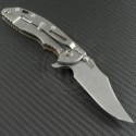 Rick Hinderer Coyote Clip Point Flipper Knife (3.5in Stonewashed Plain S35-VN) RH-XM1835-2 - Back