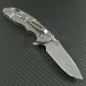 Rick Hinderer Flat Dark Earth Spear Point Flipper Knife (3.5in Stonewashed Plain S35-VN) RH-XM1835-4 - Back