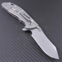 Rick Hinderer Skinner Flipper Knife (4in Stonewashed Plain S35-VN) RH-XM24-BK - Back
