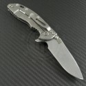Rick Hinderer Spear Point Flipper Knife (3.5in Stonewashed Plain S35-VN) RH-XM1835-7 - Back