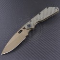 Strider Tan SMF S/E Folder Knife (3.1in Bronzed Plain CTS-B75P) HG-0006 - Front