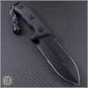 (#101-2BL) Microtech Crosshair D/E Black Partially Serrated - Back