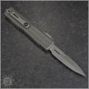 (#1120EX-12APNCS) Microtech Natural Clear Ultratech EX-ZBP Bayonet Apocalyptic Full Serrated - Back