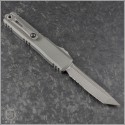 (#1123-11APNC) Microtech Natural Clear Ultratech ZBP T/E Apocalyptic Part Serrated - Back