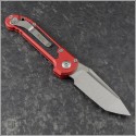 (#1136-10RD) Microtech Red LUDT Gen III T/E Stonewash Plain - Back