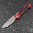(#1136-10RD) Microtech Red LUDT Gen III T/E Stonewash Plain - Front