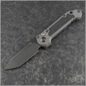 (#1136-1DLCTNCS) Microtech Natural Clear LUDT Gen III Tanto DLC Plain - Front