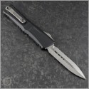 (#1142-12) Microtech Combat Troodon Gen III D/E Stonewash Full Serrated - Back
