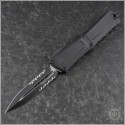 (#1142-2T) Microtech Combat Troodon Gen III D/E Black Part Serrated - Front