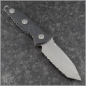 (#114M-12) Microtech Socom Alpha Mini T/E Stonewash Full Serrated - Back