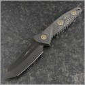 (#114M-1DLCCFS) Microtech Socom Alpha Mini T/E DLC Plain - Front