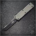 (#1177-1NC) Microtech Natural Clear Scarab II Executive Gen III T/E Black Plain - Front