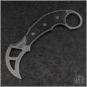 (#118-10TR) Microtech Knives Iconic Trainer Fixed Karambit Stonewash Plain - Front
