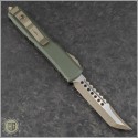 (#119-13OD) Microtech Ultratech Hellhound Bronzed Apocalyptic Plain w/ OD Green Handle - Back