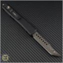 (#119-16CF) Microtech Ultratech Hellhound Damascus Plain w/ Carbon Fiber Top and Ringed Hardware - Back