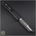 (#119-1CF) Microtech Ultratech Hellhound Carbon Fiber DLC Plain w/ Ringed Ti Hardware - Back