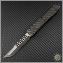 (#119-1CF) Microtech Ultratech Hellhound Carbon Fiber DLC Plain w/ Ringed Ti Hardware - Front