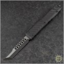 (#119-1DLCCFT) Microtech Ultratech Hellhound Carbon Fiber DLC Plain Tactical - Front