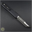 (#119-1DLC) Microtech Ultratech Hellhound DLC Plain w/ Blue Ringed Ti Hardware - Back