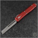 (#119R-10RDS) Microtech Red Ultratech Hellhound Razor Stonewash Plain - Front